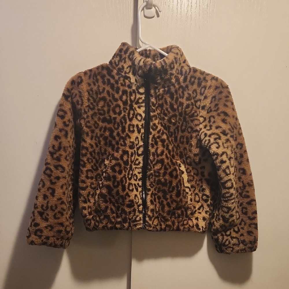 SO Kids Leopard Print Jacket Size 7
